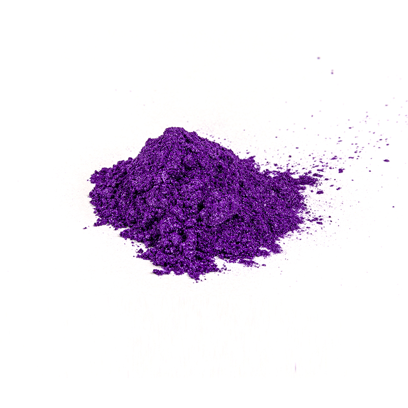 What are the characteristics of purple colored pearlescent pigment powder？